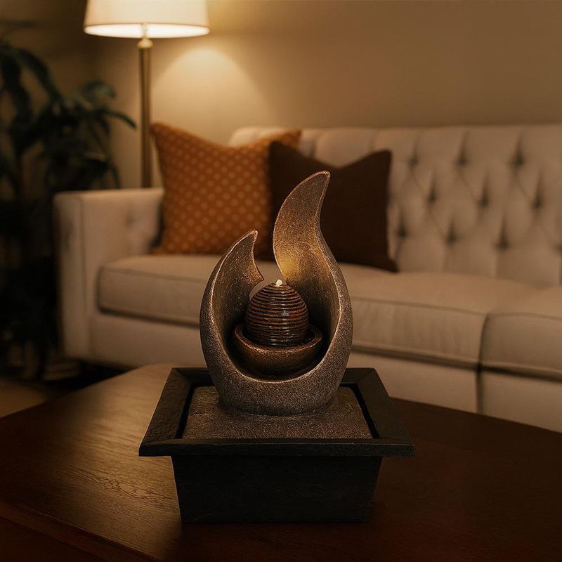 Fuente Decorativa con Luz Diseño Llama