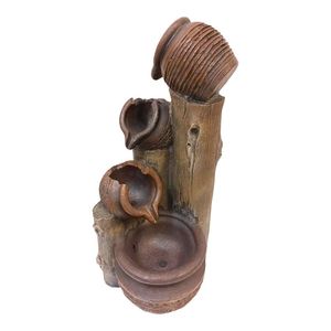 Fuente Decorativa con Luz Jarras y Troncos 4 Ml