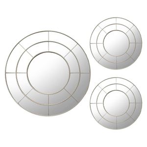 Espejos Decorativos Redondos Dorado 3 Pzas