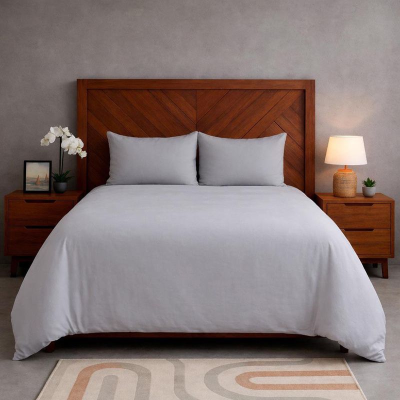 Set Funda Duvet King 300 Hilos Color Gris