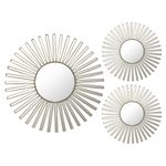 Set de Espejos Decorativos Rayos Dorado 3 Pzas