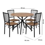 Comedor Redondo de 4 Sillas Café
