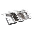 Lavatrastos Empotrable 2 Fosas 90x45x23 cm