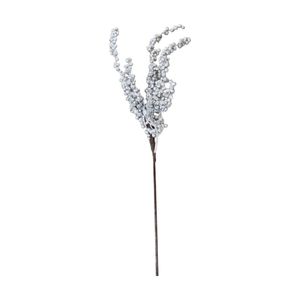 Rama Decorativa Plateada con Bayas de 60 Cm