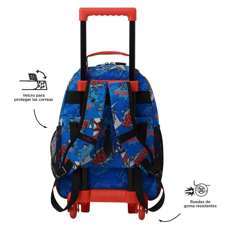 Mochila con Ruedas Spiderman Pop M con Bolsillo Frontal