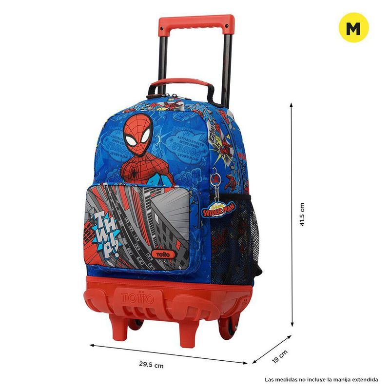 Mochila con Ruedas Spiderman Pop M con Bolsillo Frontal