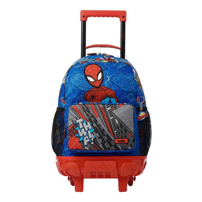 Mochila con Ruedas Spiderman Pop M con Bolsillo Frontal
