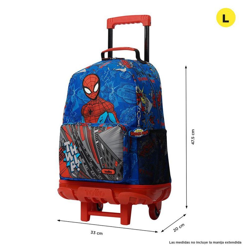 Mochila con Ruedas Spiderman Pop L con Bolsillo Frontal