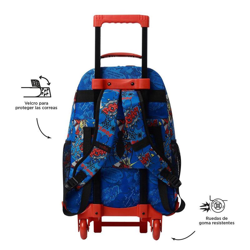 Mochila con Ruedas Spiderman Pop L con Bolsillo Frontal