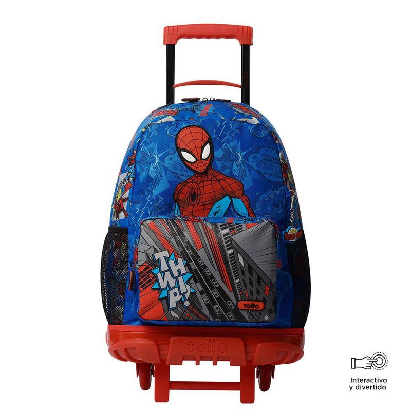 Mochila con Ruedas Spiderman Pop L con Bolsillo Frontal