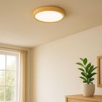 Plafón de Techo LED de 25W Redondo Luz Fría Acabado Madera