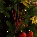 Ramas Decorativas Rojas en Espiral con Brillos de 64 Cm