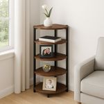 Estante Esquinero 5 Niveles Café con Estructura Metálica