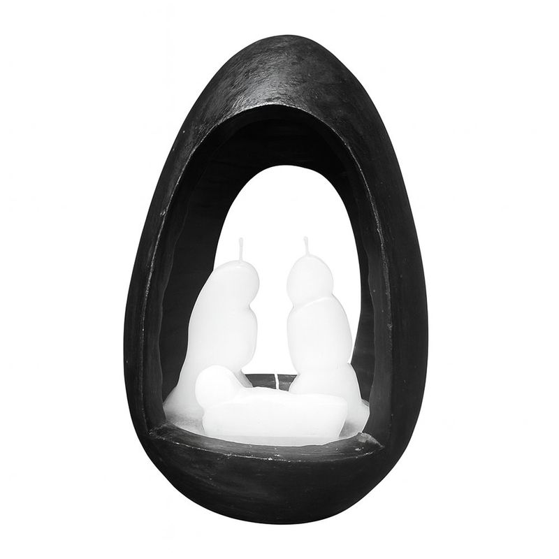 Nacimiento con Velas Decorativas en Base Negra