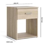 Mesa de Noche Nicky Beige 37.6 x 36 x 47.5 Cm