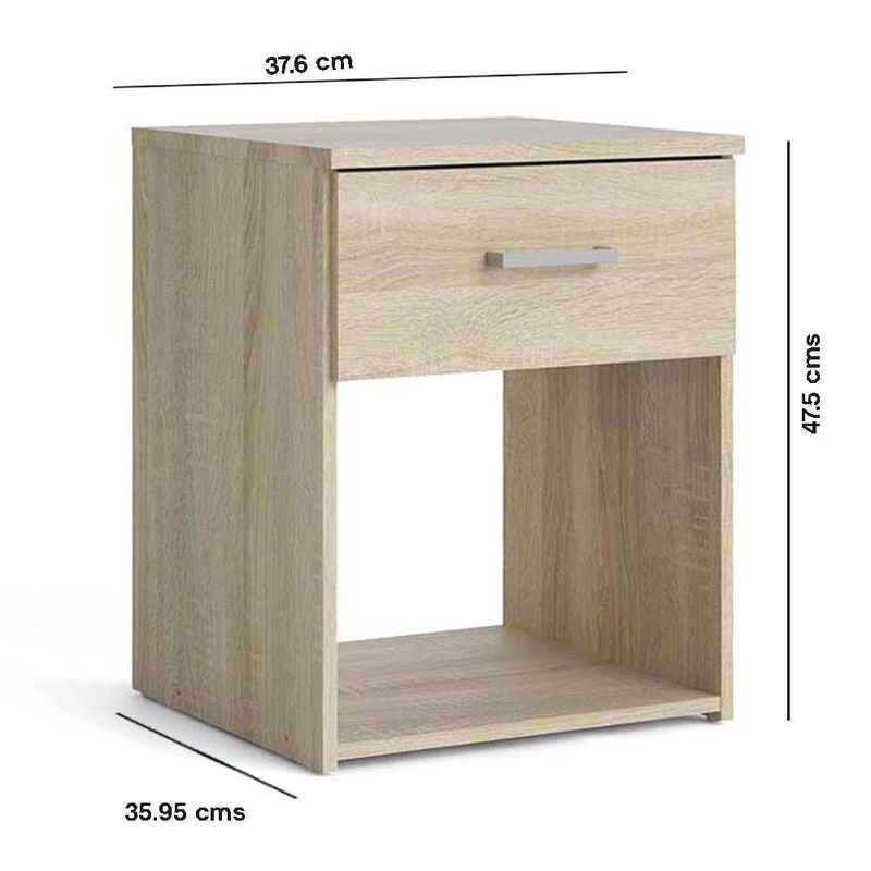 Mesa de Noche Nicky Beige 37.6 x 36 x 47.5 Cm