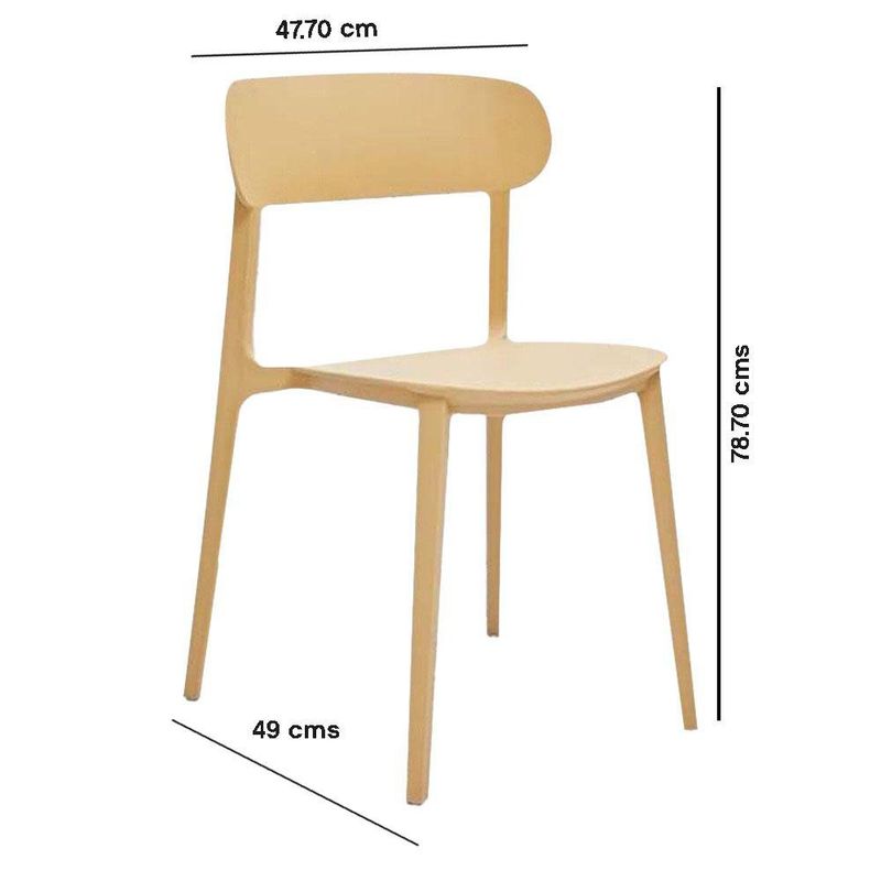 Silla Amarilla Moderna de Plástico