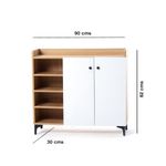 Mueble Multiusos para Cocina Color Blanco y Café Claro