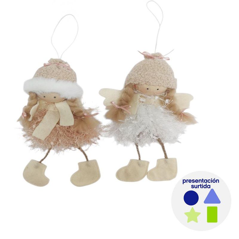 Angel con Vestido Blanco Colores Surtidos