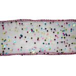 Listón Transparente con Brillos Multicolor