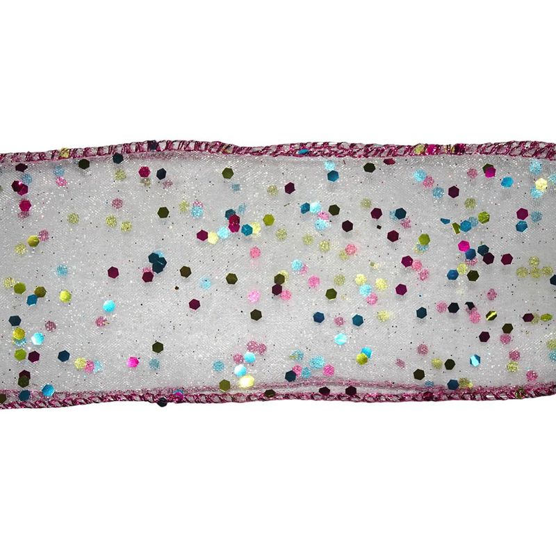 Listón Transparente con Brillos Multicolor