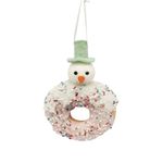 Dona Decorativa Rosada con Muñeco de Nieve