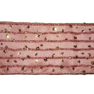 Listón Rosa con Líneas Brillantes