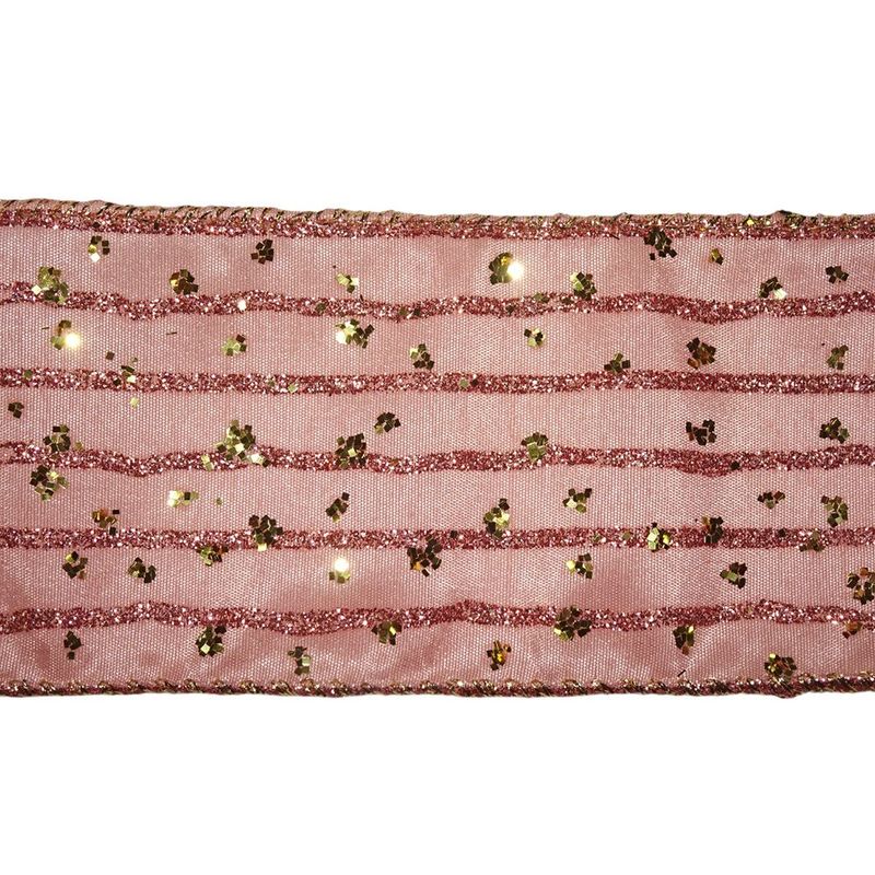 Listón Rosa con Líneas Brillantes