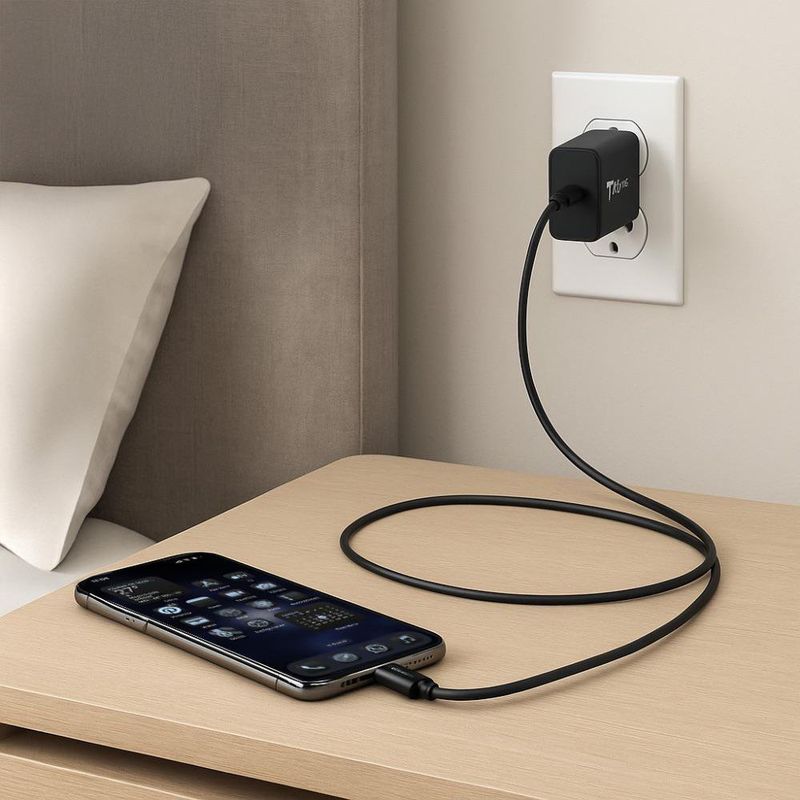 Cargador de Pared USB Tipo C con Cable Foxbox Color Negro