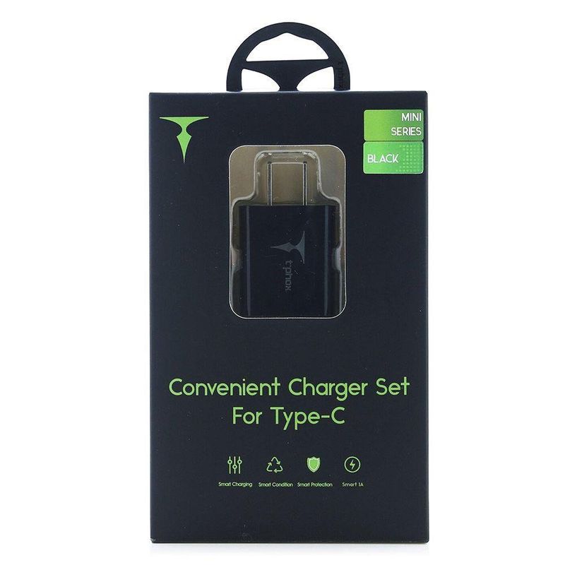 Cargador de Pared USB Tipo C con Cable Foxbox Color Negro