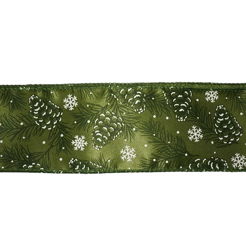 Listón Verde con Conos y Copos