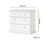 Gavetero Monet De 4 Gavetas Blanco 96X49X87 Cm - Tvilum