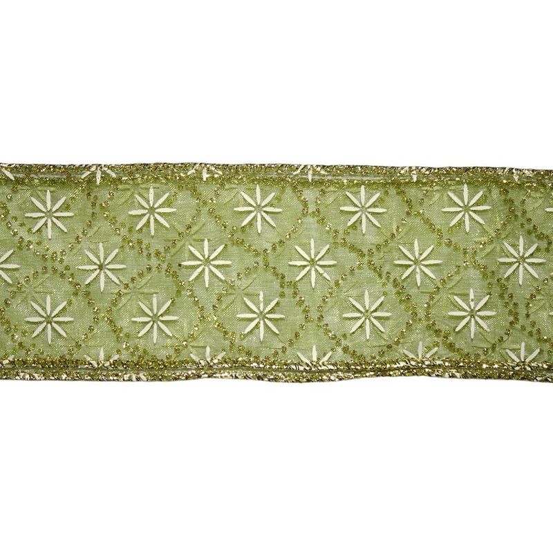 Listón Verde con Blanco Transparente