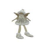 Muñeca Ángel Decorativa en Tono Marfil con Alas Doradas