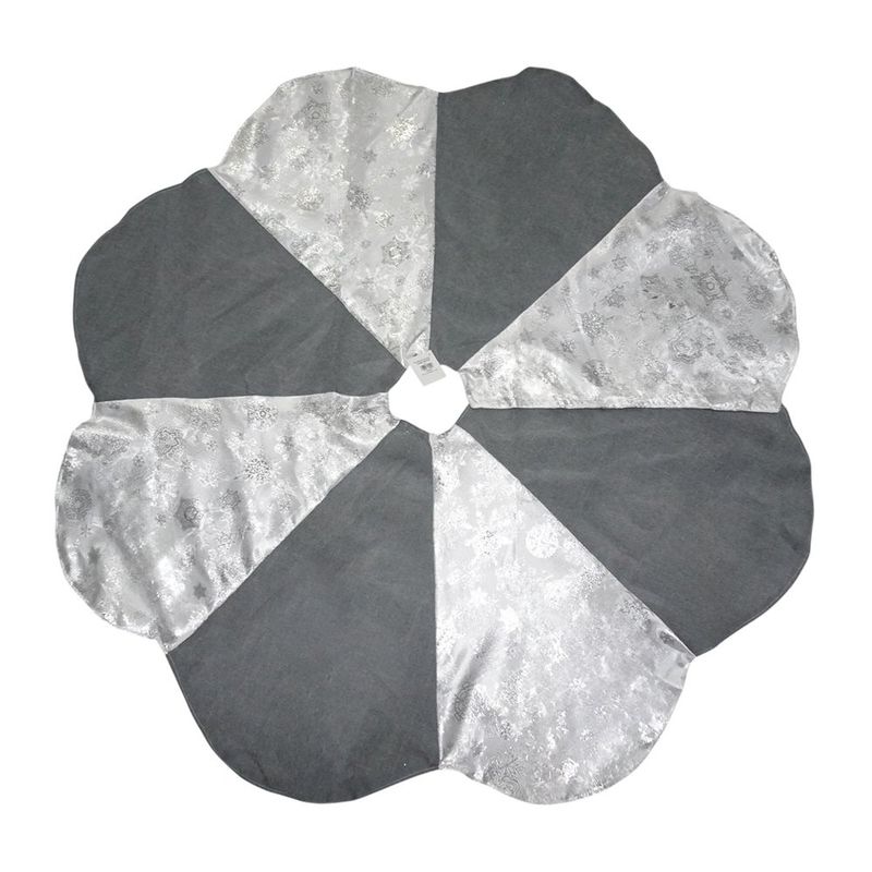 Falda para Árbol de Navidad Plateada y Gris