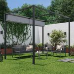 Pérgola de Acero Horali Color Gris Antracita de 199 x 297 Cm