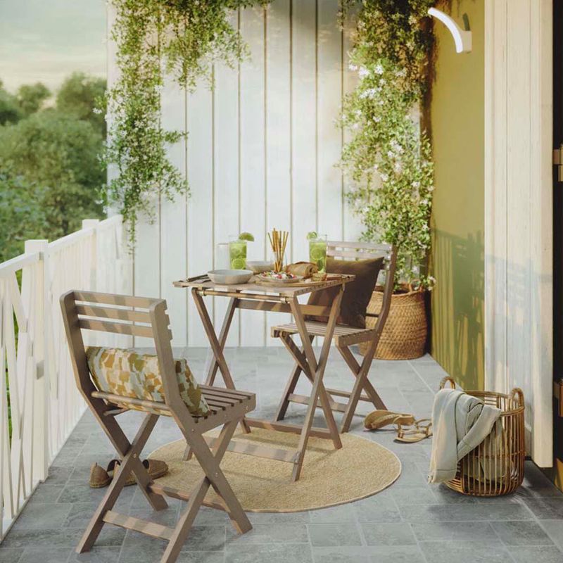 Set de Muebles de Balcón Origami para 2 Personas Color Beige