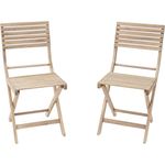 Set de 2 Sillas de Jardín Solis II sin Brazos de Acacia Color Natural