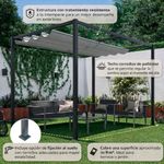 Pérgola de Acero y Aluminio Horali Color Gris Antracita de 297 x 297 Cm