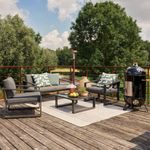 Set de Exterior Coffee Lyra Gris 4 Pzas