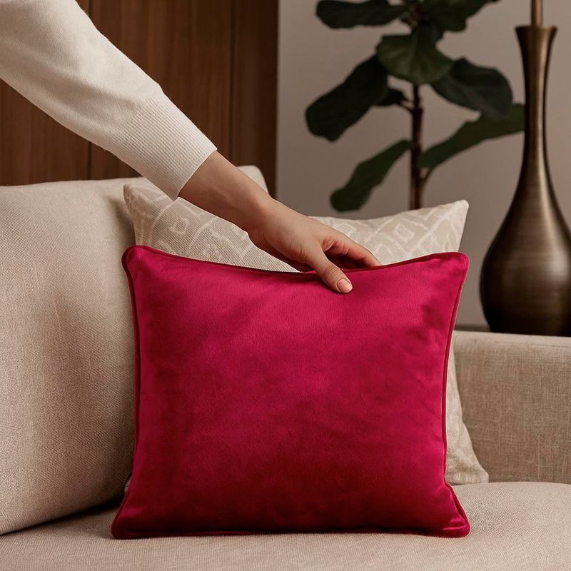 Cojín Relleno Decorativo Cuadrado Rojo 40 x 40 Cm