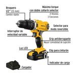 Set de Rotomartillo y Destornillador de Impacto Inalámbricos de 20 V 2 Ah