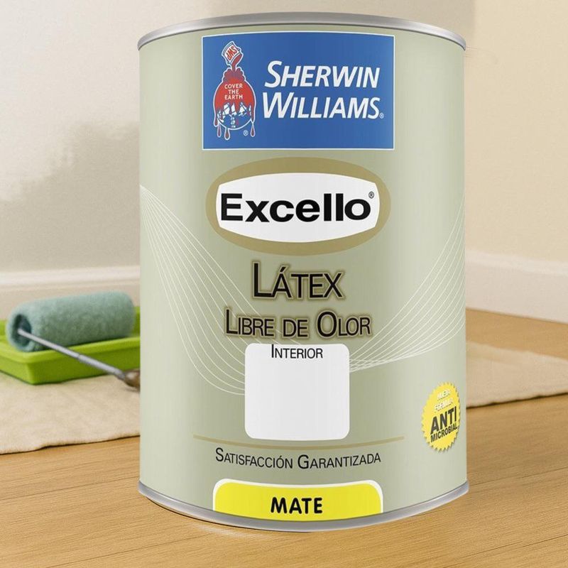 Pintura Excello Látex Libre de Olor Mate Ultra Blanco 1/4 Gal
