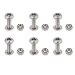 Set de 6 Tornillos Allen Inoxidables Cilíndricos con Tuerca de 6 x 30 mm