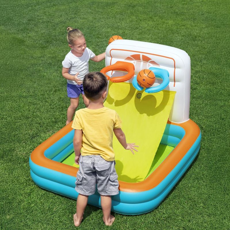 Centro de Juego Inflable 3 en 1 Kick ’N Swish