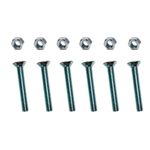 Set de 6 Tornillos Tipo Estufa Cabeza Plana con Tuerca de 5/32 x 1 1/4 Plg