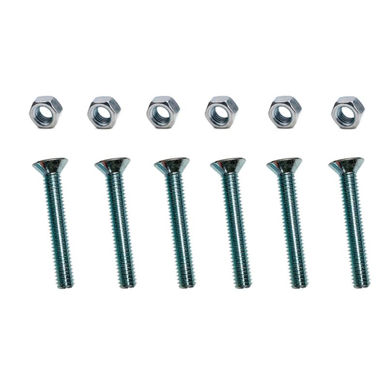 Set de 6 Tornillos Tipo Estufa Cabeza Plana con Tuerca de 5/32 x 1 1/4 Plg