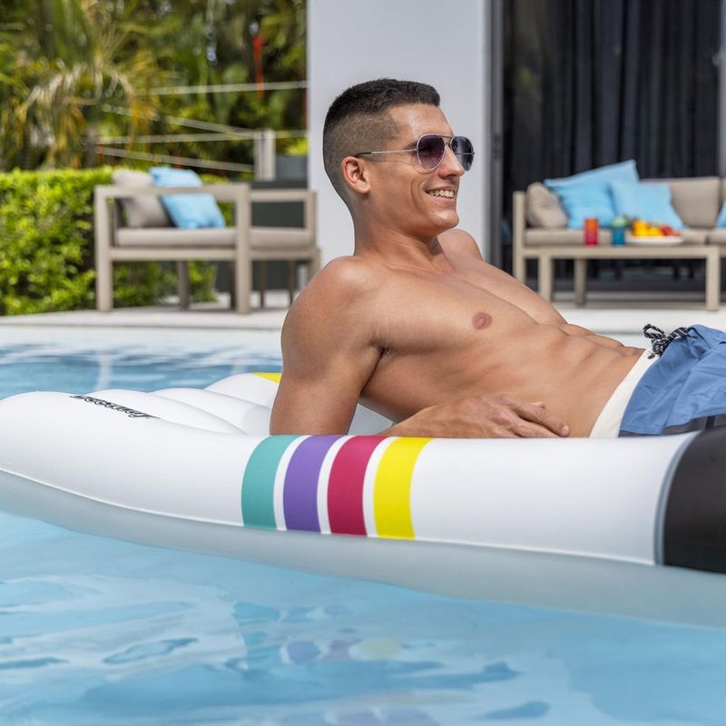 Flotador Inflable Tipo Cama con Diseño Disco Retro
