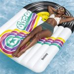 Flotador Inflable Tipo Cama con Diseño Disco Retro