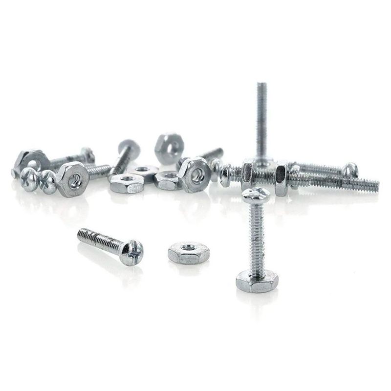 Set de 6 Tornillos Tipo Estufa Cabeza Pan con Tuerca de 1/8 x 1 1/4 Plg